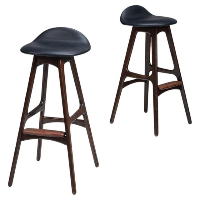 OD61 Bar Stools by Erik Buch for Oddense Mobler, Denmark, 1965, Set of 2 For Sale - Image 12 of 12