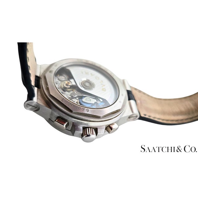 18k(750) White Gold Bvlgari Diagono Men's Watch For Sale - Image 9 of 10