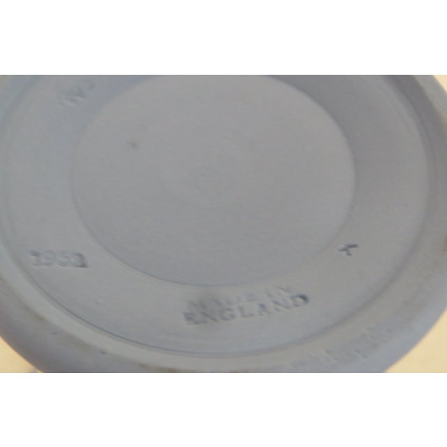 Ceramic Wedgwood Blue Jasperware Grecian Women and Cherubs Trumpet Vase Posy Pot 4379b For Sale - Image 7 of 12