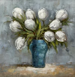 Contemporary Impressionist Floral Oil Painting on Canvas, 24" X 24"