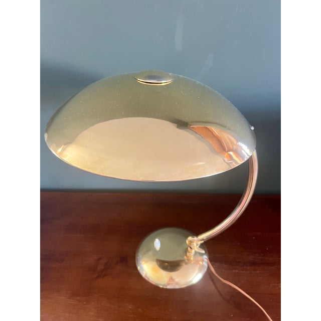 Bauhaus Model 7164 Desk Lamp in High-Gloss Polished Brass by Egon Hillebrand for Hillebrand Leuchten, 1930s For Sale - Image 9 of 15