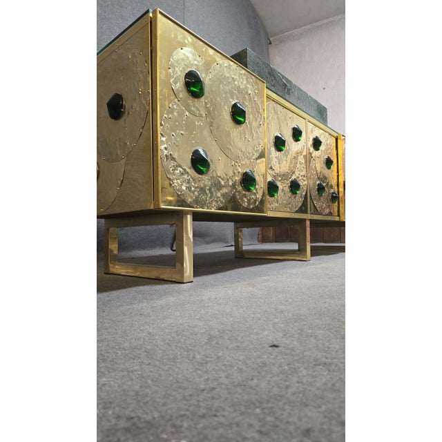 Brass Vanity Table with Murano Glass Inlays and Marble Sink from Justfurnituress SRL For Sale - Image 16 of 18
