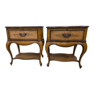 Late 20th Century Pair of French Provincial Style Nightstands by Butler Specialty Co For Sale
