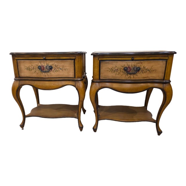 Late 20th Century Pair of French Provincial Style Nightstands by Butler Specialty Co For Sale