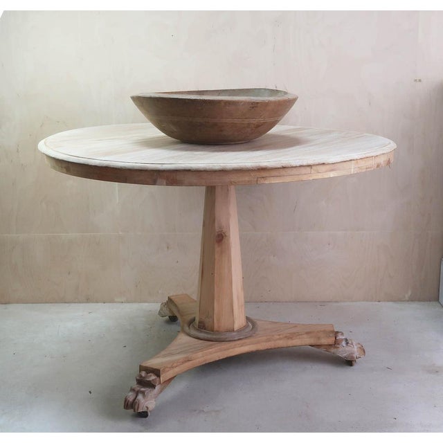 Small Antique English Palladian Style Round Bleached Table, 1835 For Sale - Image 3 of 9
