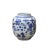 This is a handmade Chinese accent decorative container jar with oriental blue and white small flower graphics paint on the...