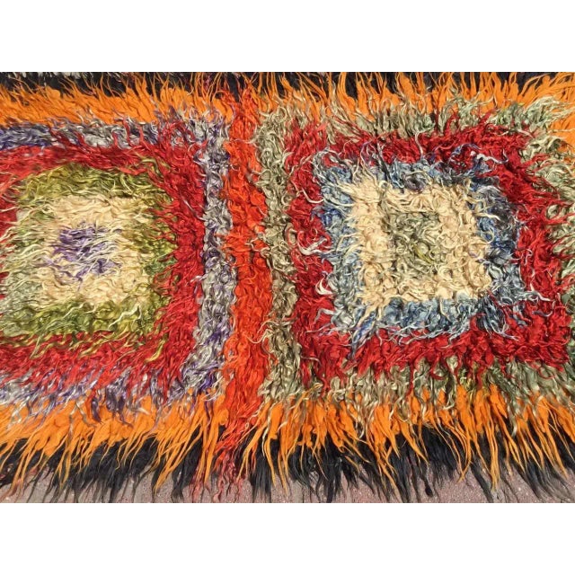 1960s Vintage Turkish Shaggy Kilim Rug - 39" X 69" For Sale - Image 5 of 11