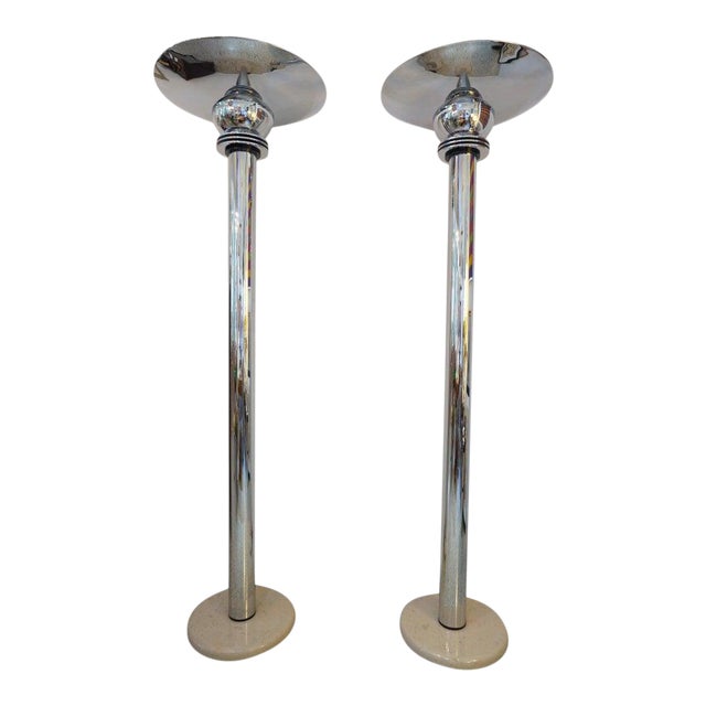 Jay Spectre Torcheres Art Deco Revival Floor Lamps For Sale