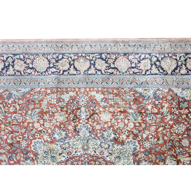 Vintage Persian Silk Rug For Sale - Image 14 of 16