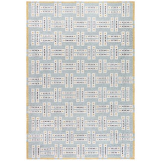 Modern Scandinavian Geometric Cream Flatweave Rug "Jetty" by Doris Leslie Blau For Sale