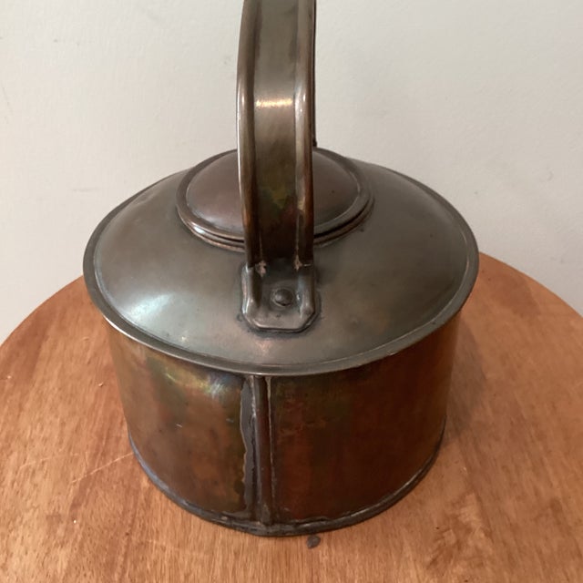 Metal Rare Early 19th Century Collectible Hand-Hammered English Copper & Brass Tea Kettel For Sale - Image 7 of 12