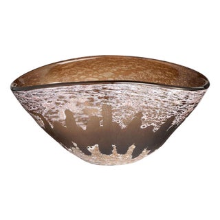Glass Vase in Rich Amber and Brown Hues For Sale