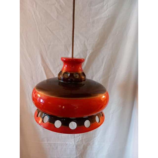 1970s Ceramic Pendant Lamps, 1970s, Set of 2 For Sale - Image 5 of 11