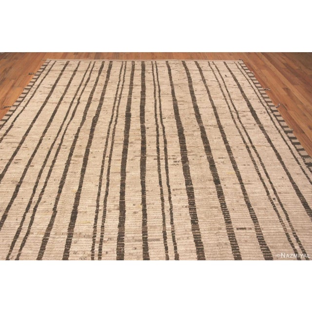 Contemporary Nazmiyal Collection Tribal Stripe Design Contemporary Rug For Sale - Image 3 of 6