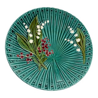 Vintage Cico German Majolica Basketweave Plate For Sale
