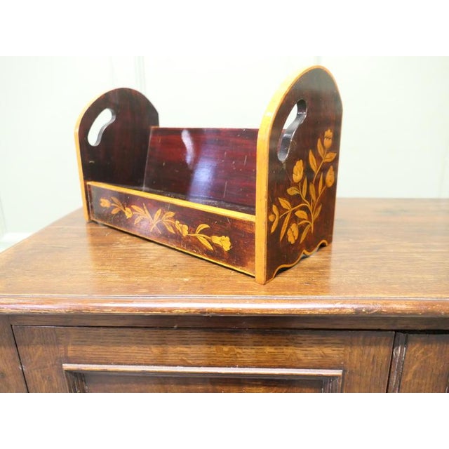 Painted Desk Top Book Trough A very attractive piece made in wood and painted with flowers and leaves and ideal to hold a...