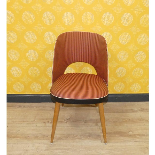 Red Striped Cocktail Chair, 1960s For Sale - Image 10 of 10