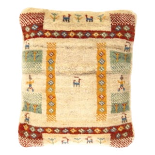 Pasargad DC Fine Hand Knotted Persian Gabbeh Pillow For Sale