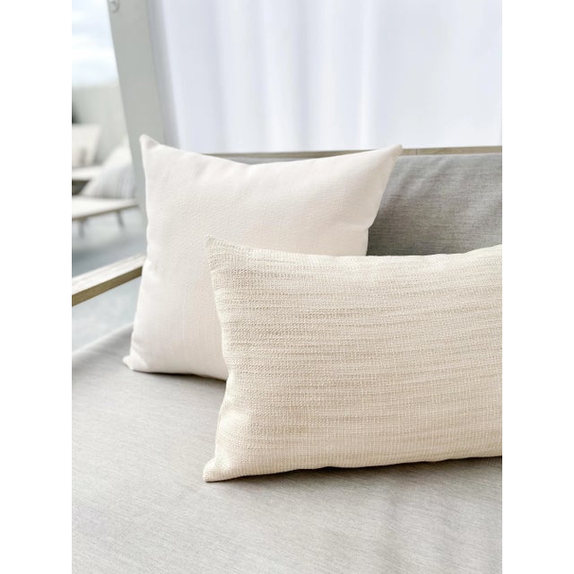 Seaside Smooth 14x20 Beige Indoor Outdoor Pillow For Sale - Image 4 of 7