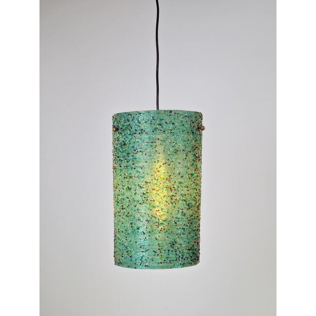 Polyester Green Sugar Tube Pendant Lamp, 1960s For Sale - Image 3 of 11