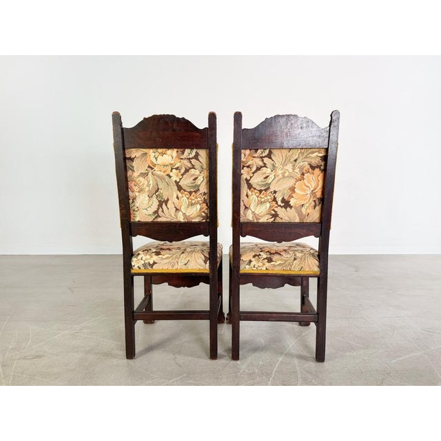 Set of Neo-Baroque Chairs in Wood Carving For Sale - Image 5 of 10