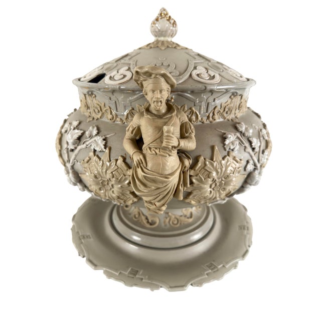 A striking and uncommon 19th-century continental bisque porcelain punch bowl tureen, likely of German origin, dating to...