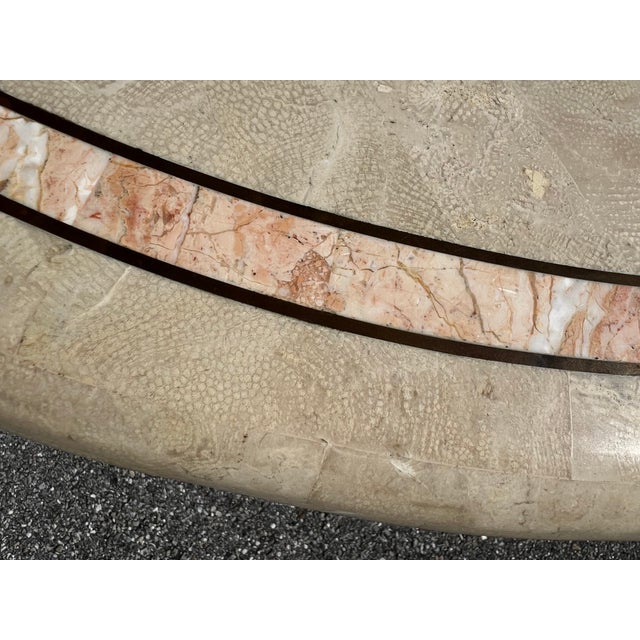 1980s Tessellated Stone & Brass Dining Table Manor of Maitland Smith For Sale - Image 9 of 12