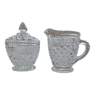 1960s Anchor Hocking Wexford Creamer and Sugar Set- 2 Pieces For Sale