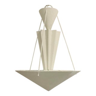 Currey & Company Modern White Fluted Empyrean Chandelier For Sale