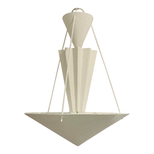 Currey & Company Modern White Fluted Empyrean Chandelier For Sale