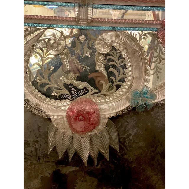 Venetian Murano Glass Mirror For Sale - Image 6 of 10