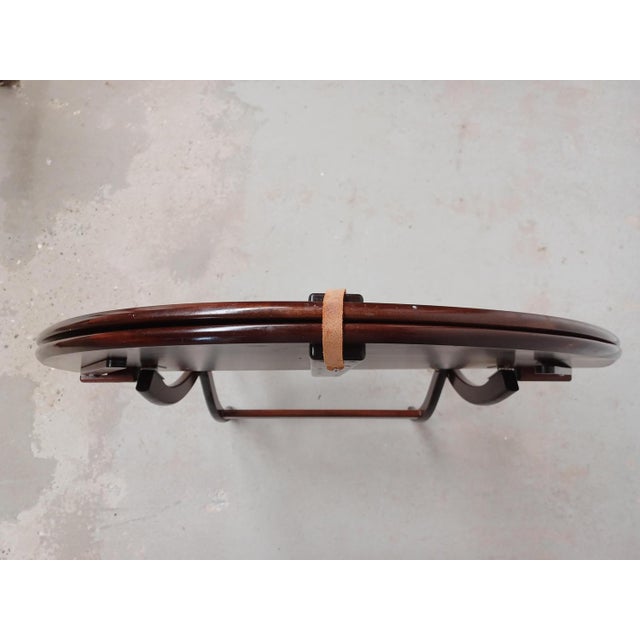 Danish Circular Handcrafted Foldable Mahogany Coffee Table, 1960s For Sale - Image 10 of 11