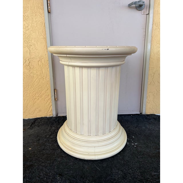 Vintage Round Wood Table Base For Sale - Image 4 of 9