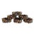 Vintage Geometric Spiked Napkin Rings Featuring Iridescent, Multi-Toned Metallic Beads - Oil Slick - Set of 6 For Sale