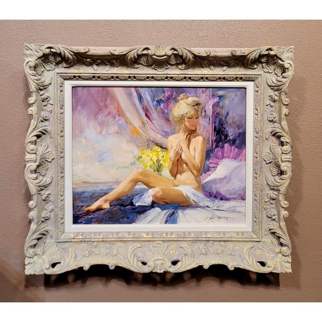 Howard Rogers - Blonde Playmate nude - Oil painting American Illustrator - Oil painting on Canvas - Signed - canvas size...