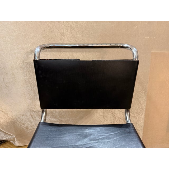 Black MR10 Cantilever Chair in Leather and Chrome by Mies Van Der Rohe, 1970s For Sale - Image 8 of 10