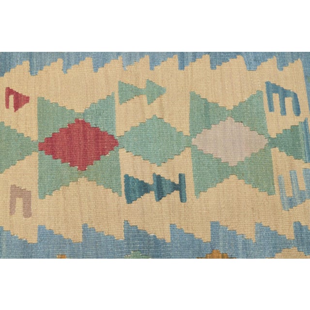 1960s Southwestern Soft Blue Hand Knotted Rug For Sale - Image 12 of 13