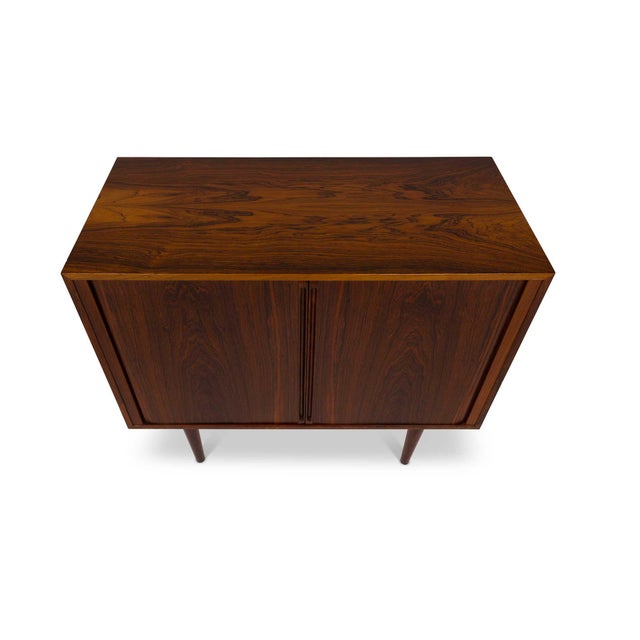 Kai Kristensen Rosewood Tambour Door Cabinet Sideboard / Media Cabinet For Sale - Image 11 of 11
