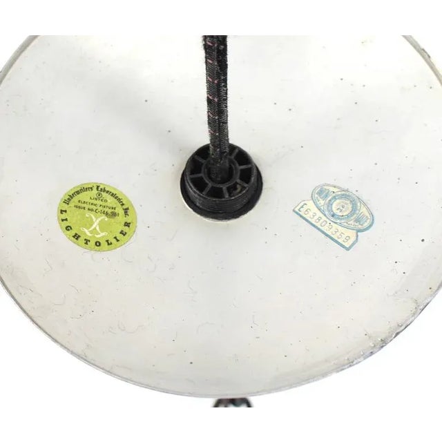 Vintage Mid Century Chrome and Glass Light Fixture For Sale - Image 9 of 10