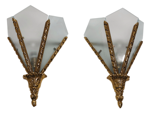 Bronze Wall Sconces, Spain, 1980s, Set of 2