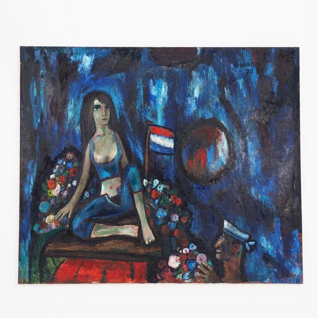 Theo Van Der Horst, Girl and Sailor, Oil on Canvas For Sale - Image 4 of 7