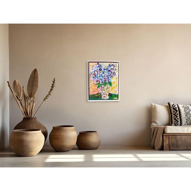 SPRING SALE!! PRICE REDUCED Bright and vibrant original oil painting on a a canvas presented wired and ready to hang in a...