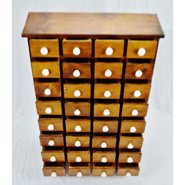 Antique 32 Drawer Apothecary With Porcelain Knobs Chairish