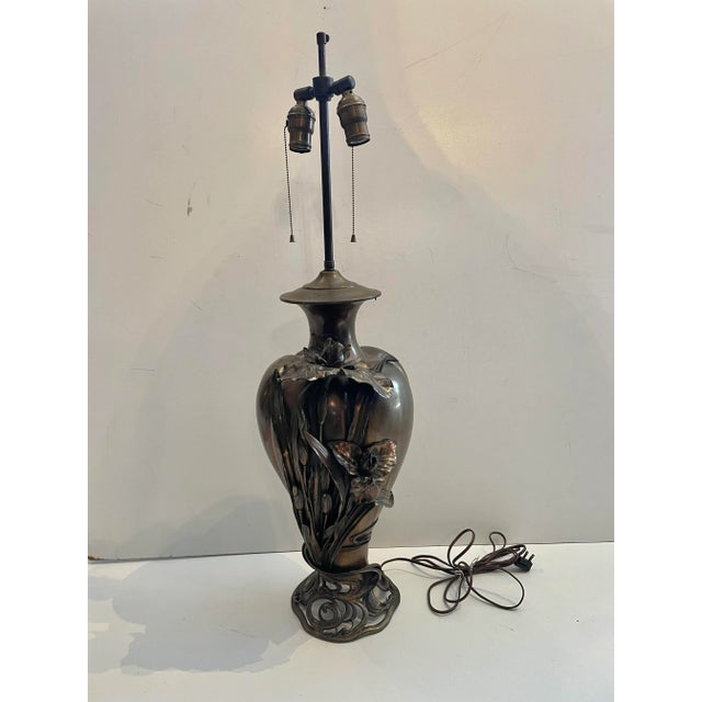 1960s Sculptural Metal Iris Lamp For Sale - Image 13 of 13