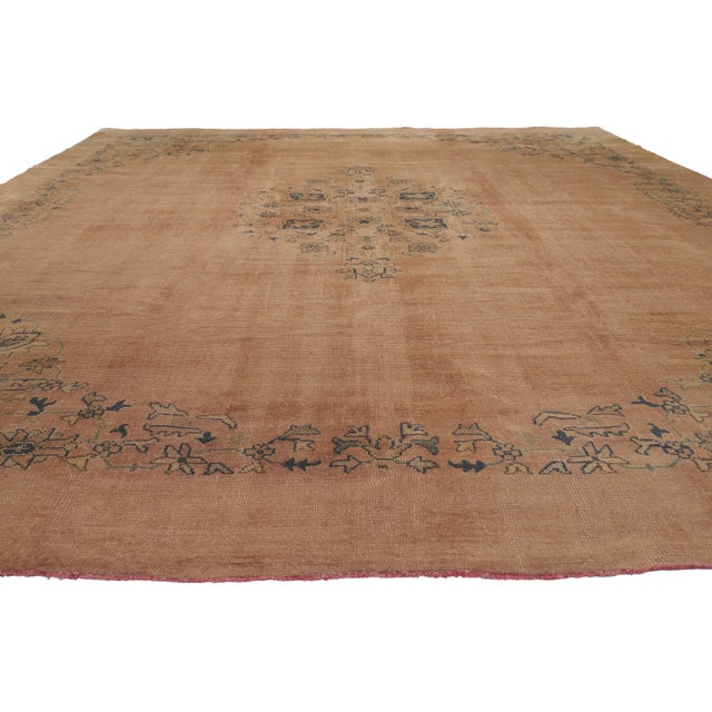 Traditional Late 19th Century Turkish Oushak Rug, 12'04 X 13'10 For Sale - Image 3 of 10