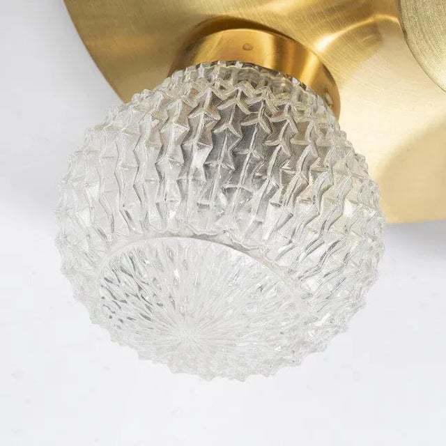 1970s Brass and Glass Ceiling Light, 1970s For Sale - Image 5 of 9