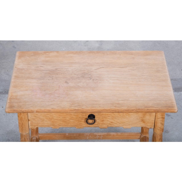 Danish Brutalist Oak Bedside Table by Henning Kjærnulf, 1960 For Sale - Image 6 of 13