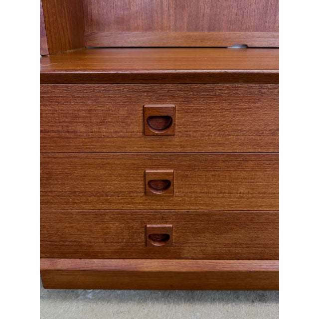MCM Danish Modern Teak Bookcase Wall Unit by Erik Brouer for Brouer Mobelfabrik For Sale - Image 9 of 12