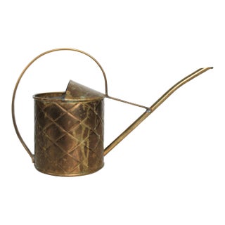 Vintage English Brass Watering Can For Sale