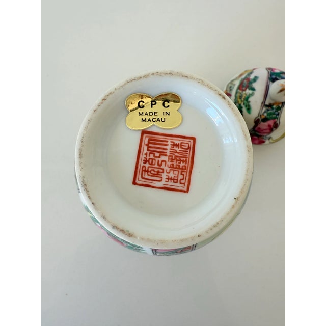 Ceramic Vintage Famille Rose Porcelain Ginger Jar For Sale - Image 7 of 8
